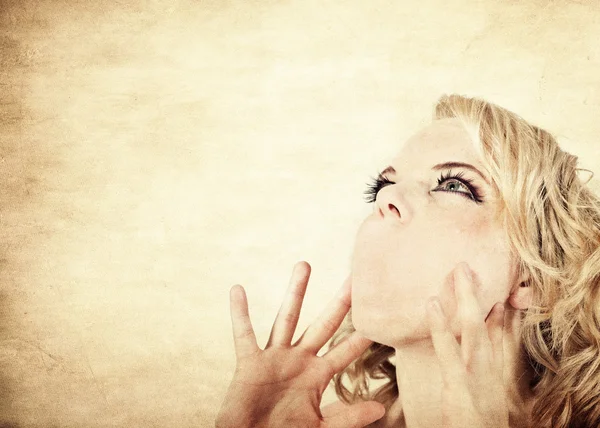 Vrouw met geen mond — Stockfoto