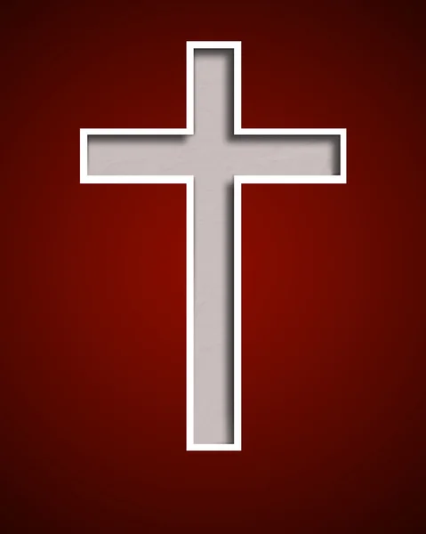 White cross on red background — Stock Photo, Image
