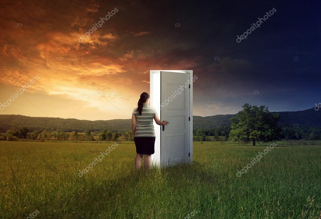Women Walking Thru Door