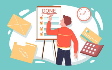 İşi olan adam belge ya da kişisel planlamacı, kalem tutan öğrenci ya da çalışan