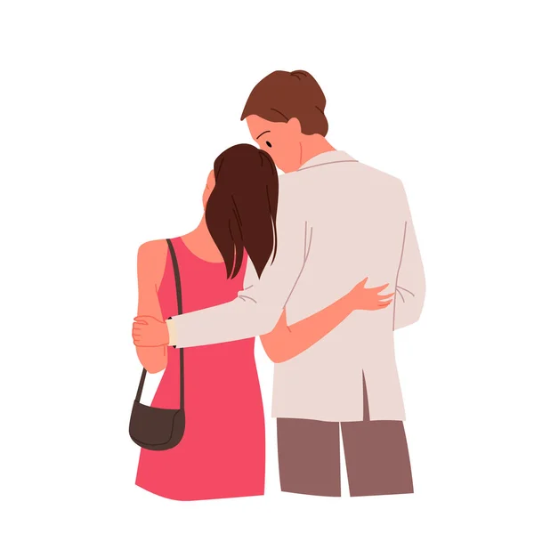 Zurück Position der süß umarmende junge Teenager-Paar — Stockvektor