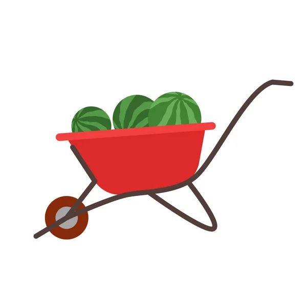 Watermeloenenteelt en -oogst — Stockvector