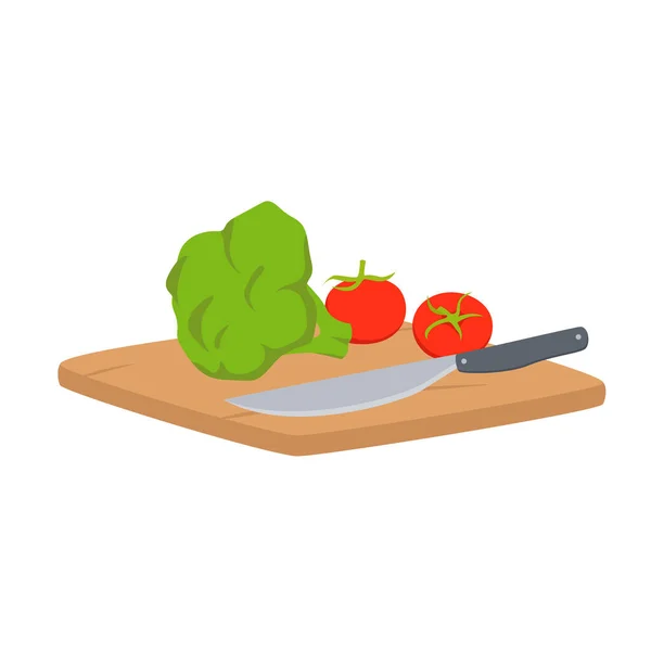 Organic vegetables on cutting wooden board — 스톡 벡터