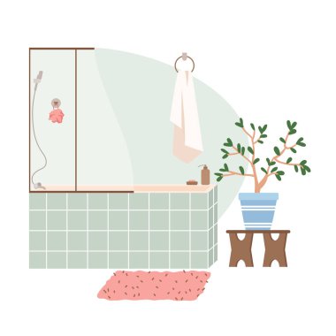 Modern banyo içi.