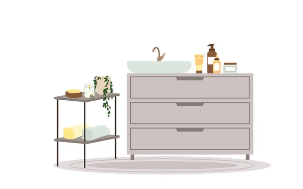 Armario de baño y mesa del lavabo — Archivo Imágenes Vectoriales