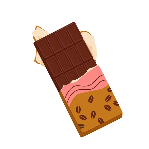 Naturlig choklad kakaobönor bar — Stock vektor