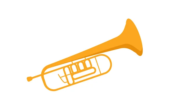 Trumpet Classical Musical Instrument Jazz Music Interpretation Professional Orchestra Performing — Stock Vector