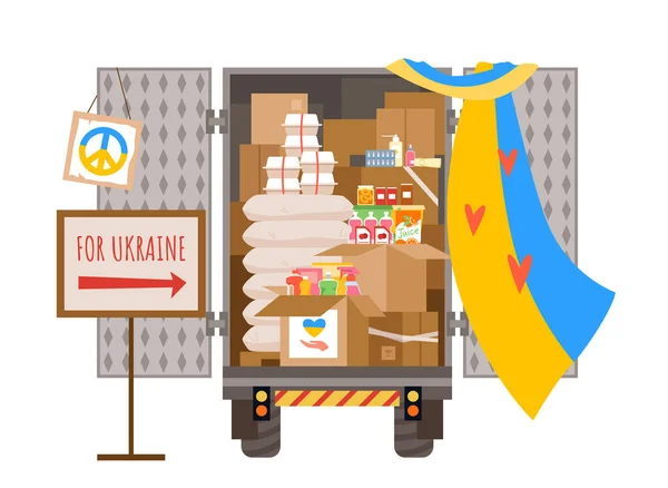 Humanitarian Aid Ukraine Pray Stand Ukraine Helping Activities Volunteers Campaign — 图库矢量图片