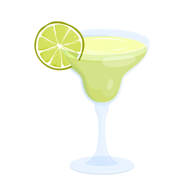 Margarita Cocktail Bar Menu Vector Illustration Cartoon Isolated Glass Salt — Stock Vector
