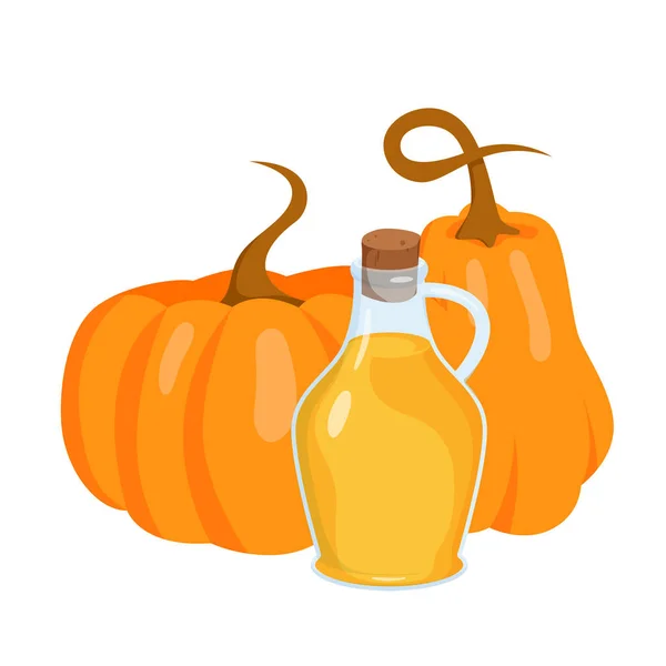 Pumpkin Seed Oil Food Product Grocery Store Vector Illustration Cartoon — Stock vektor