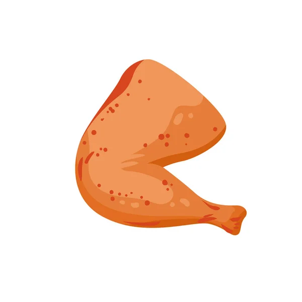 Fried Crispy Chicken Leg Hot Food Vector Illustration Cartoon Isolated — Stock Vector
