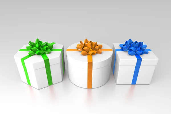 Verschillende vormen geschenkdozen — Stockfoto