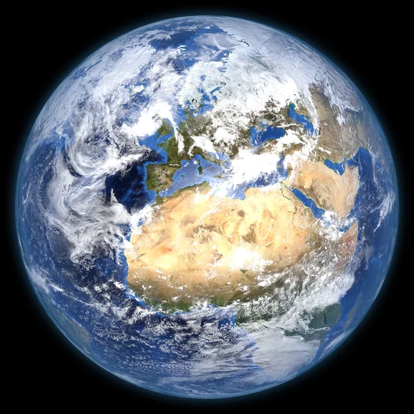 Terra tridimensional renderizada — Fotografia de Stock