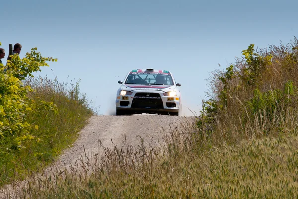 Rally car race in 71st Rally poland in Mikolajki - Poland — Stock Photo, Image