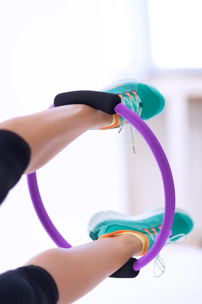 Pilates yoga ring workout — Stock Photo, Image