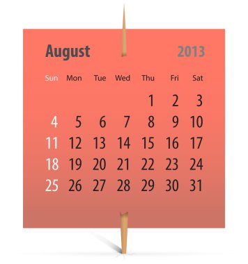 Takvim Ağustos 2013