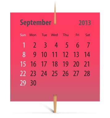 Takvim Eylül 2013