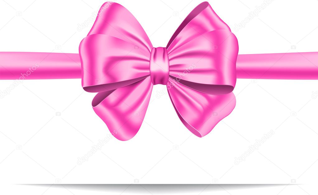 Pink gift ribbon with bow