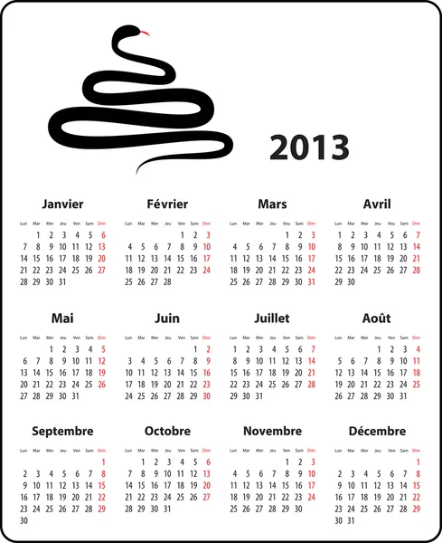 Calendario francés para 2013 — Archivo Imágenes Vectoriales