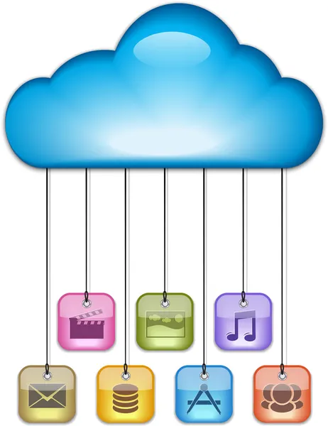 Concetto di cloud computing — Vettoriale Stock