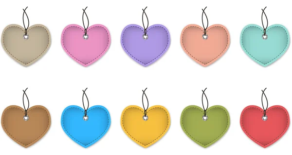 Hanging heart labels — Stock Vector