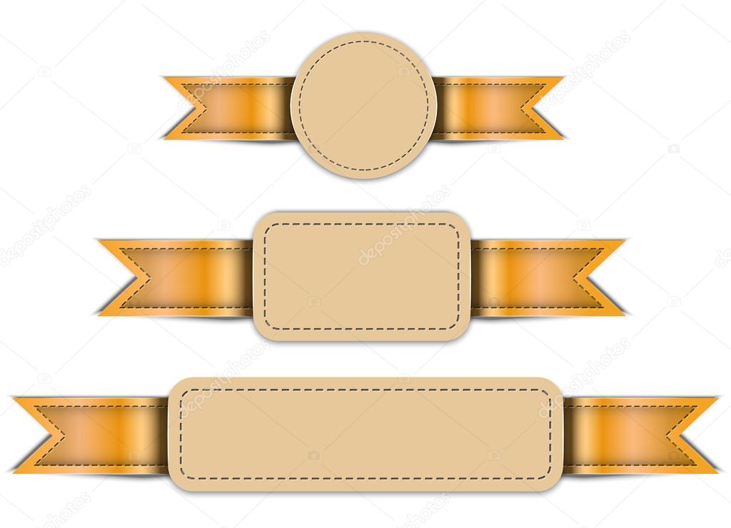 Vector Leather Tags Labels Blank Templates Stock Vector (Royalty