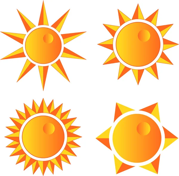 Solen med skarpa strålar — Stock vektor