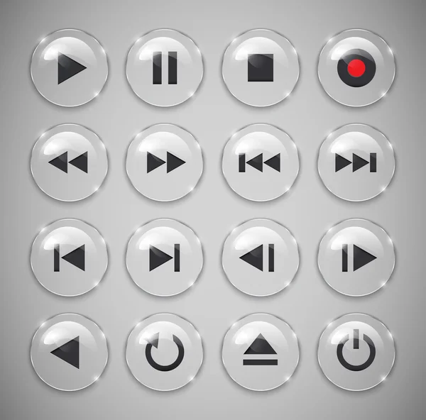 Media player buttons — Stock Vector