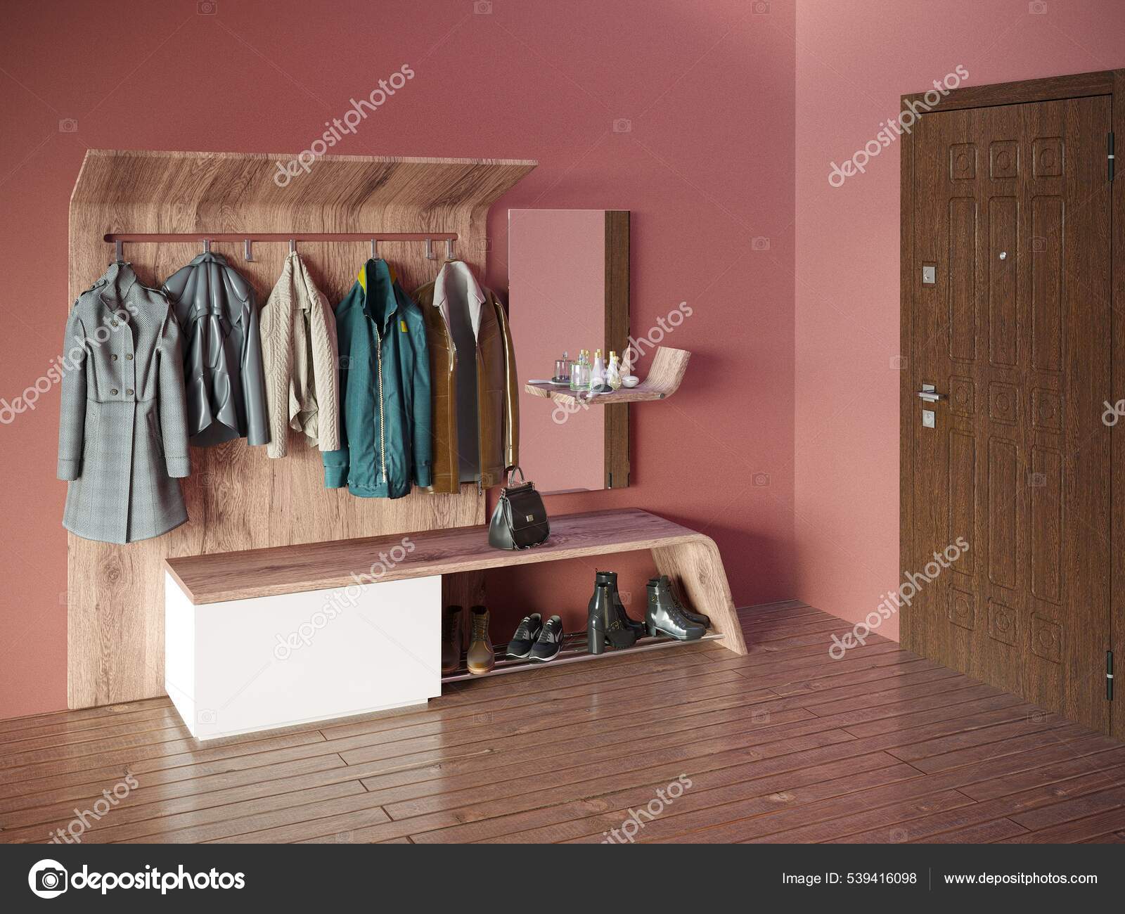 Pasillo Interior Armario Perchero Foto de stock 539416098 vovandopylis