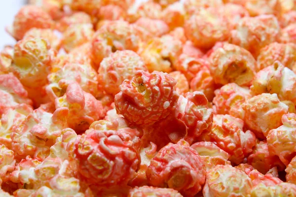 Růžový Jahodový Popcorn Smetanou Stock Fotografie