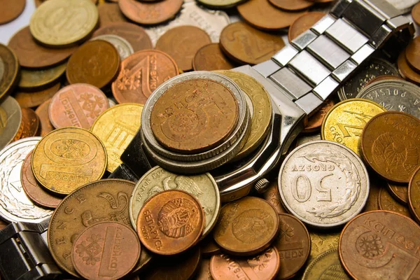 Time Money Watches Coins — Stockfoto