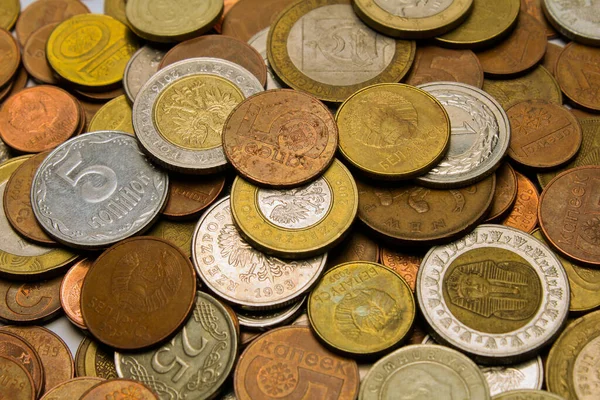 Background Coins Different Countries — Stockfoto