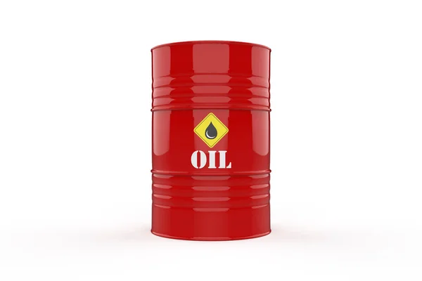 Red barrels of oil on a white bright background. Oil prices inflation. Oil Price rising. Oil Price falling. 3D rendering illustration.