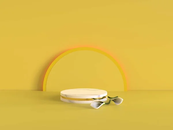 3d background products display green podium scene with platform. Background 3d render with podium. Stand to show cosmetic products. Stage showcase on pedestal display green background platform.