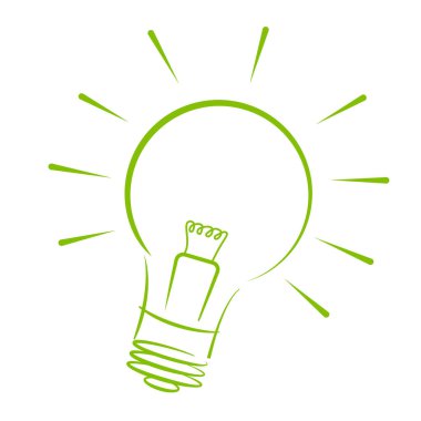 Parlayan ampul çizgisi beyaza izole edildi