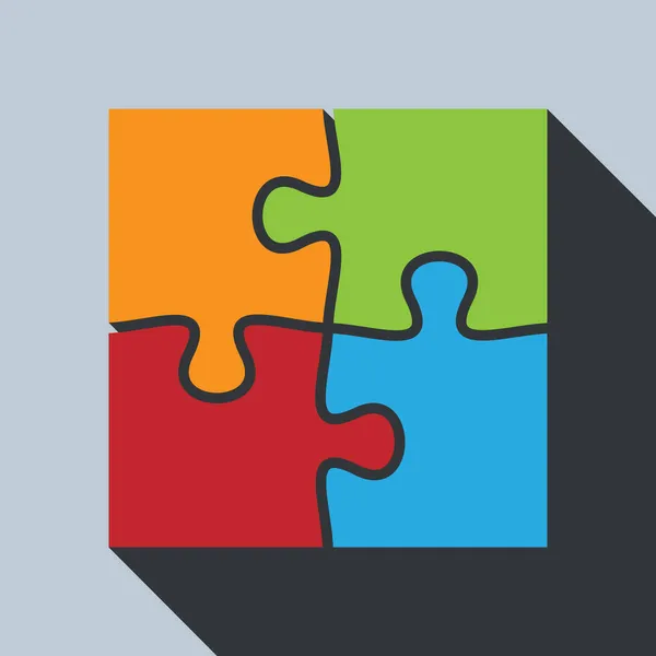 Veelkleurige abstracte puzzel symbool — Stockvector