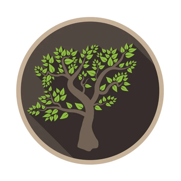 Okrągłe logo lub symbol drzewa liściastego — Wektor stockowy