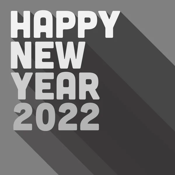 Mutlu yıllar 2022 çıkartması ya da gölgeli tebrik kartı — Stok Vektör