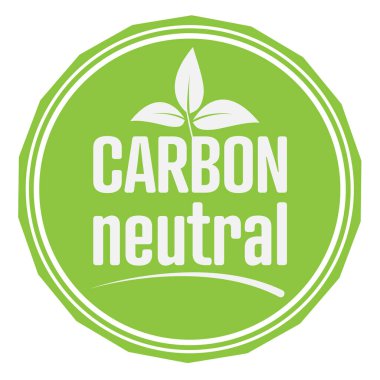 yeşil CARBON NEUTRAL etiketi veya mühürü