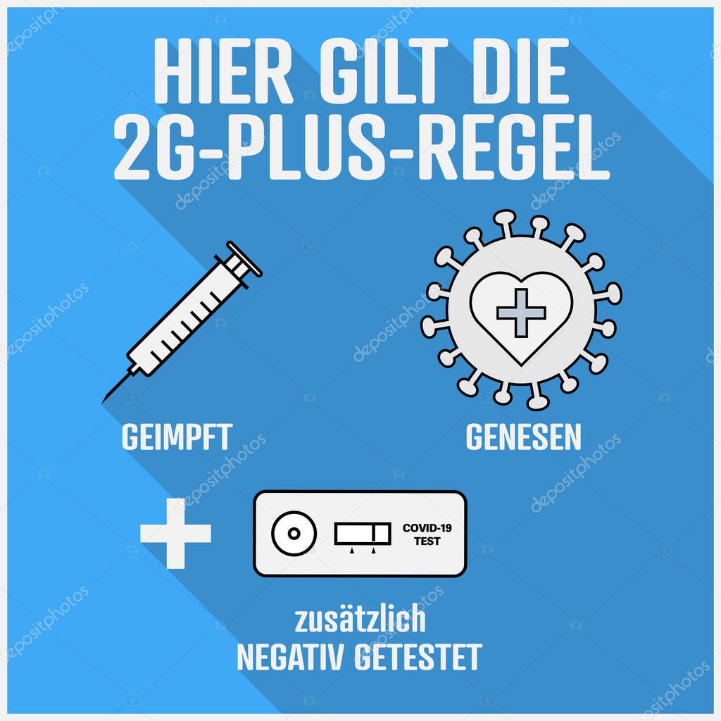 sign with 2G PLUS covid-19 rules in Germany