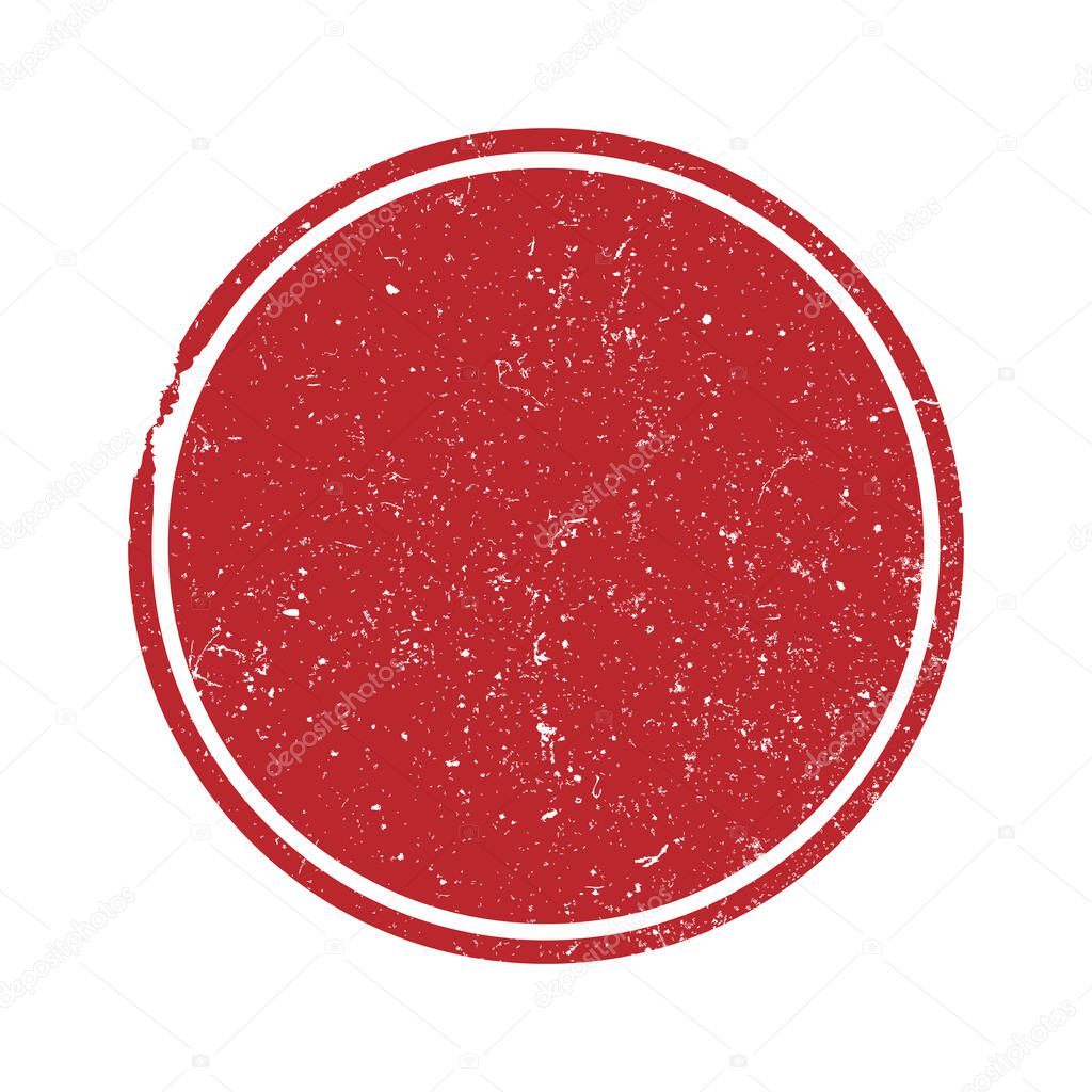 blank red round scratched rubber stamp