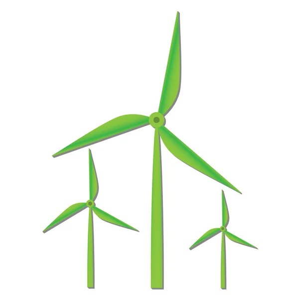 Wind turbine, wind power plant symbol — Stock Vector