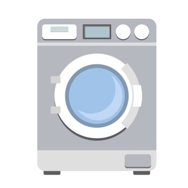 çamaşır makinesi üzerinde beyaz izole