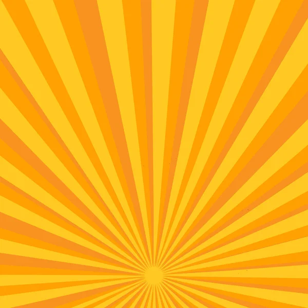 Style rétro orange et jaune fond de sunburst — Image vectorielle