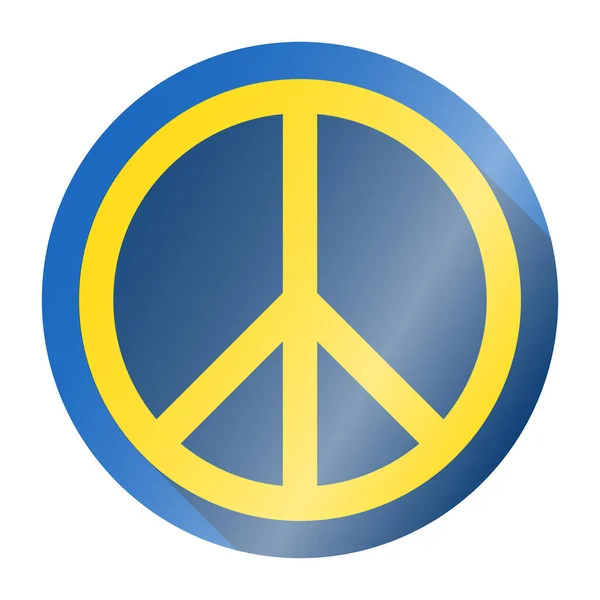 Fényes béke jel vagy béke szimbólum ukrán nemzeti színekben — Stock Vector
