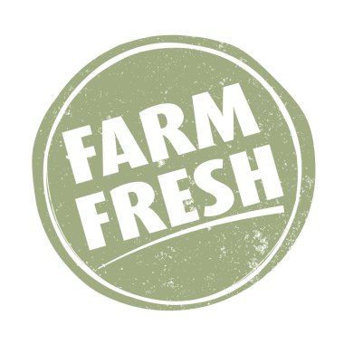 dairesel yeşil FARM FRESH etiketi veya işareti
