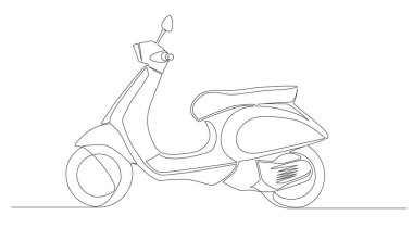 Klasik scooter 'ın tek çizgi çizimi