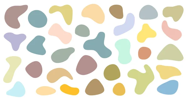 Collection of abstract pastel colored blobs — Stockový vektor