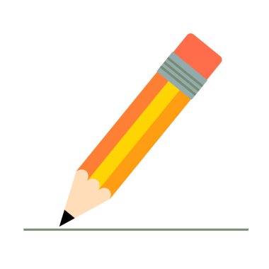 Beyaz arkaplanda izole edilmiş basit renkli kalem