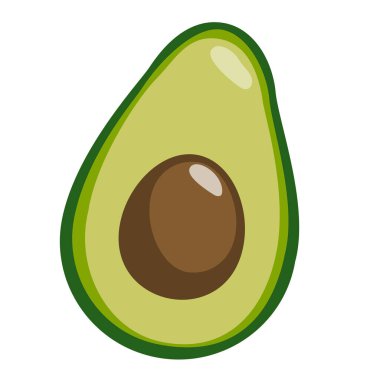 Yarım avokado meyvesi beyaz arkaplanda izole